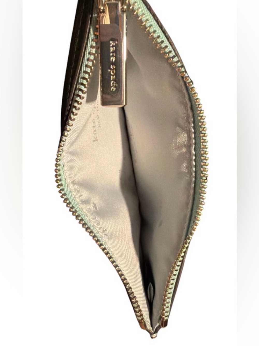 kate spade Sea Water Green Glitter Slim Wallet EUC - Picture 3 of 3